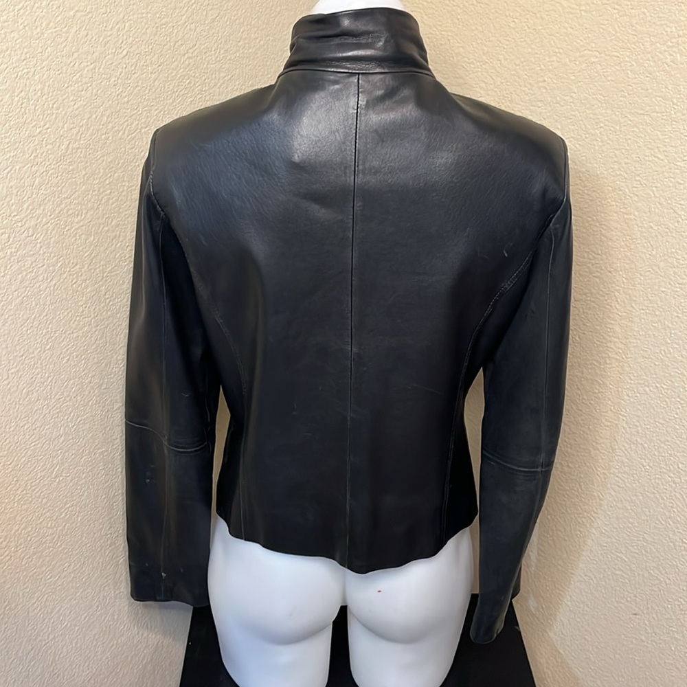 VTG Black Motto Leather Jacket - Picture 2 of 12